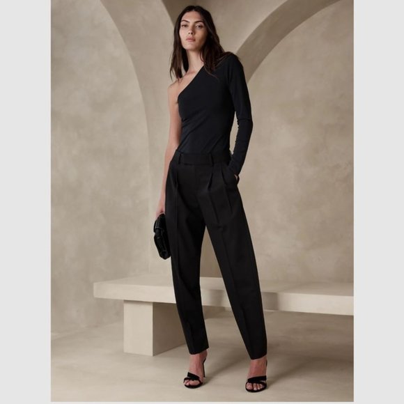 Banana Republic Tops - Banana Republic Cotton-Modal One-Sleeve Top Black Size M / L / XL Long Sleeve